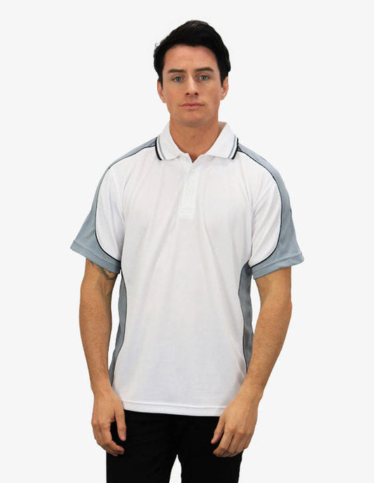 Be Seen Men's Polo Shirt With Striped Collar (BSP15)-Clearance