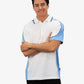 Be Seen Men's Polo Shirt With Striped Collar 7th( 9 Color All White ) (BSP15)