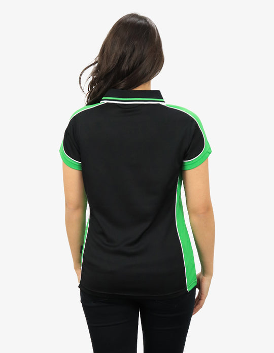 Be Seen Ladies Polo Shirt With Striped Collar 1st( 12 Color ) (BSP15L)