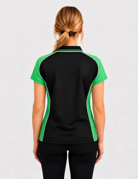 Be Seen Ladies Polo Shirt With Striped Collar (BSP15L)