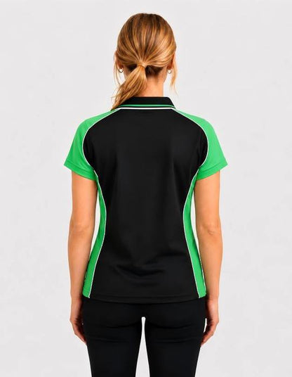 Be Seen Ladies Polo Shirt With Striped Collar (BSP15L)