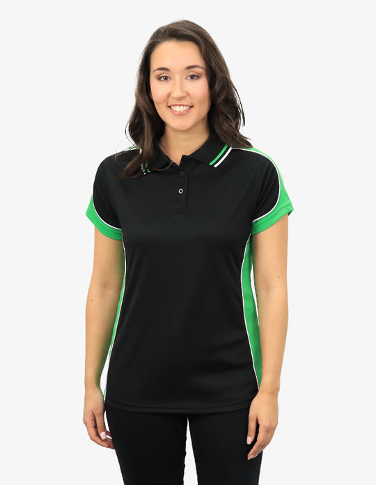 Be Seen Ladies Polo Shirt With Striped Collar 1st( 12 Color ) (BSP15L)