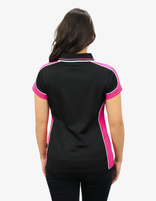 Be Seen Ladies Polo Shirt With Striped Collar 1st( 12 Color ) (BSP15L)