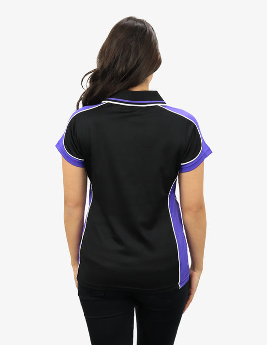 Be Seen Ladies Polo Shirt With Striped Collar 1st( 12 Color ) (BSP15L)