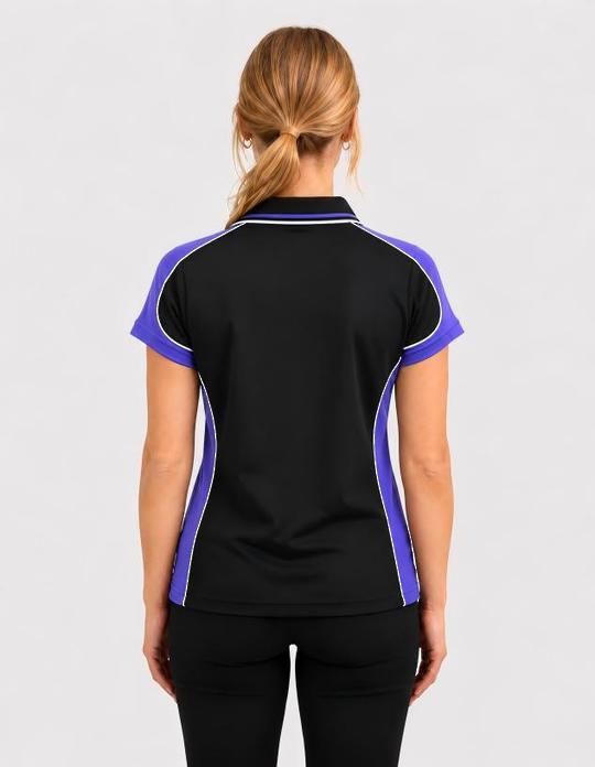 Be Seen Ladies Polo Shirt With Striped Collar (BSP15L)