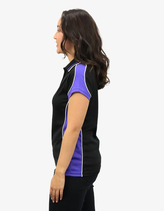 Be Seen Ladies Polo Shirt With Striped Collar 1st( 12 Color ) (BSP15L)