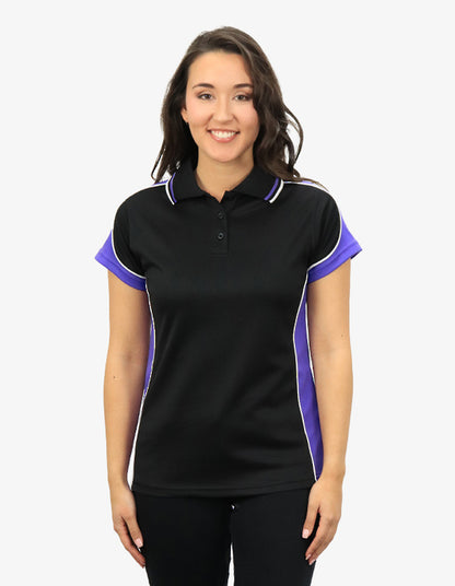 Be Seen Ladies Polo Shirt With Striped Collar 1st( 12 Color ) (BSP15L)