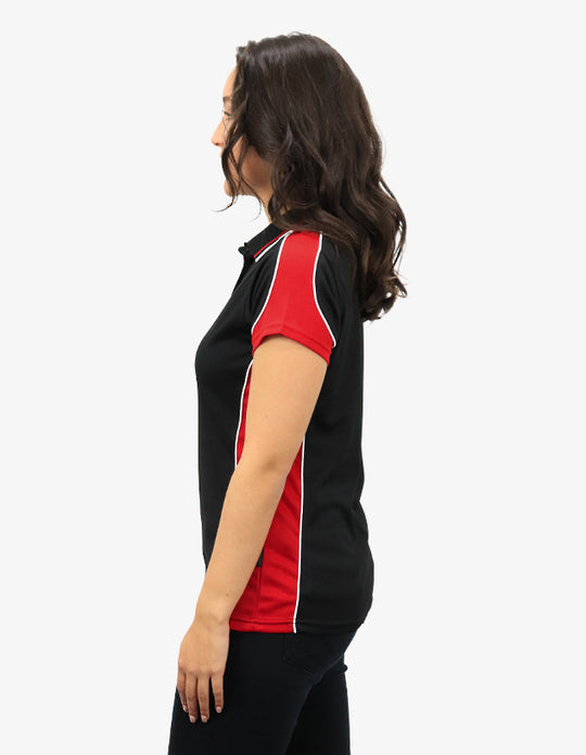 Be Seen Ladies Polo Shirt With Striped Collar 1st( 12 Color ) (BSP15L)