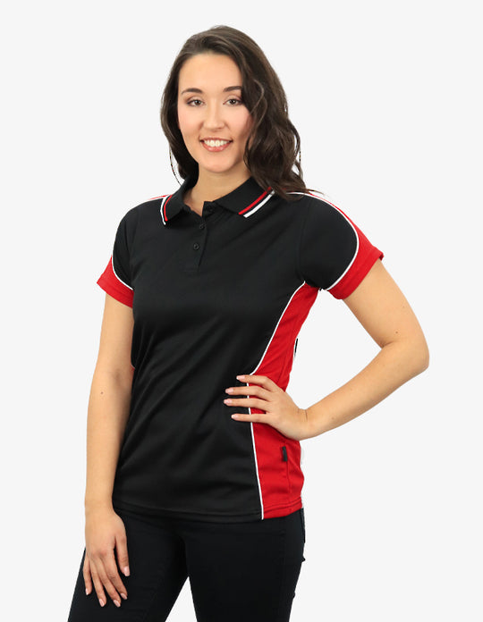 Be Seen Ladies Polo Shirt With Striped Collar 1st( 12 Color ) (BSP15L)