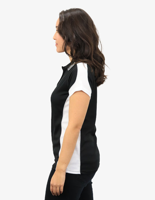 Be Seen Ladies Polo Shirt With Striped Collar 1st( 12 Color ) (BSP15L)