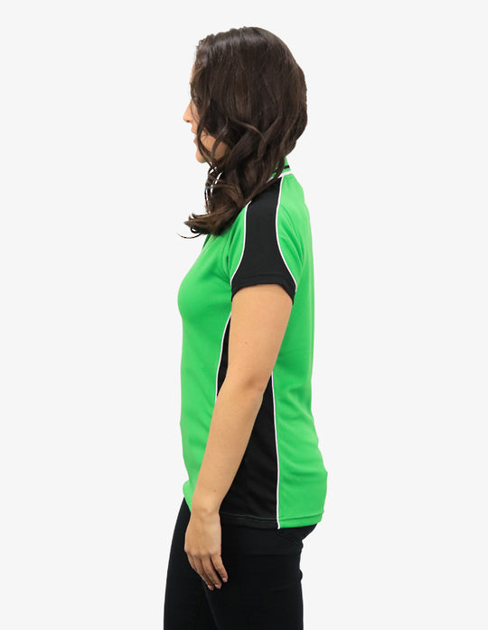 Be Seen Ladies Polo Shirt With Striped Collar (BSP15L)