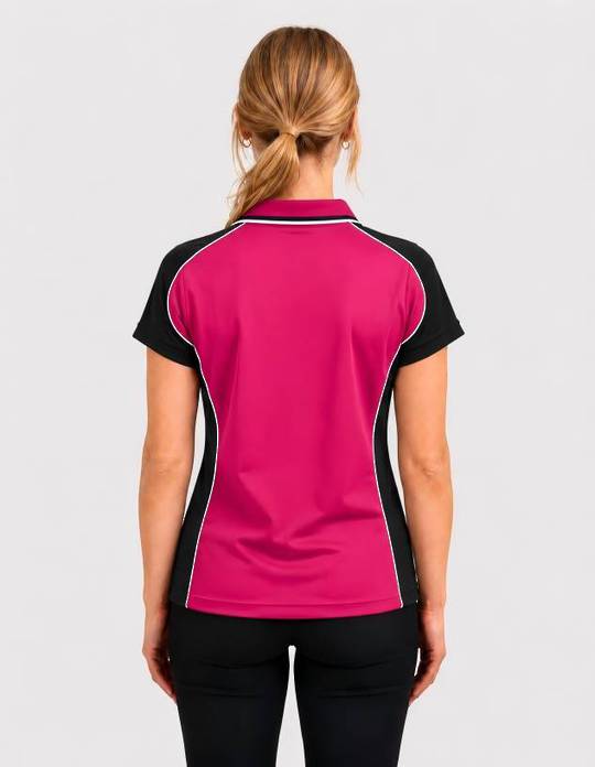 Be Seen Ladies Polo Shirt With Striped Collar (BSP15L)