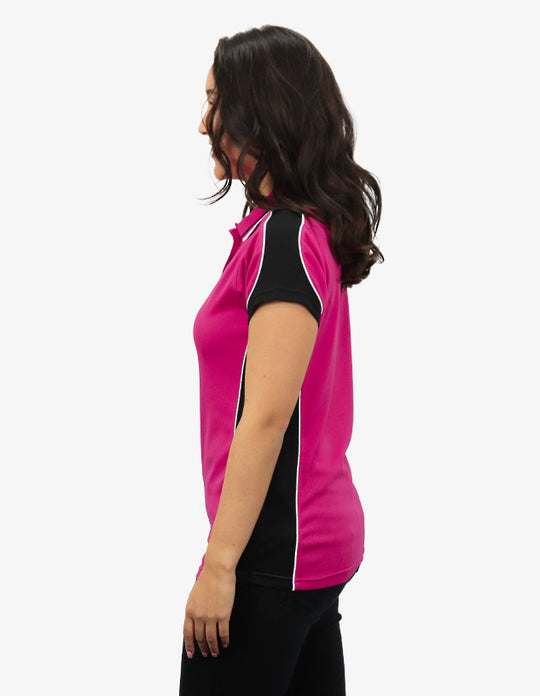 Be Seen Ladies Polo Shirt With Striped Collar 1st( 12 Color ) (BSP15L)