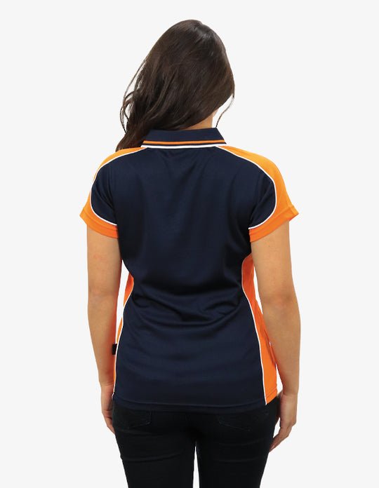 Be Seen Ladies Polo Shirt With Striped Collar 1st( 12 Color ) (BSP15L)