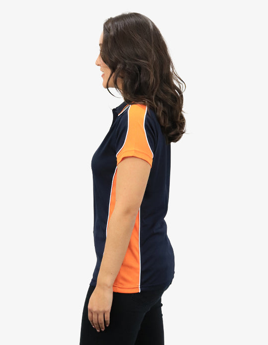 Be Seen Ladies Polo Shirt With Striped Collar 1st( 12 Color ) (BSP15L)