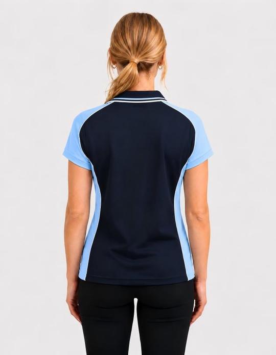 Be Seen Ladies Polo Shirt With Striped Collar (BSP15L)