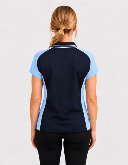 Be Seen Ladies Polo Shirt With Striped Collar (BSP15L)