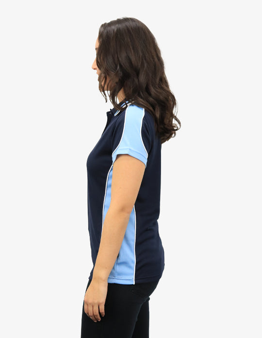 Be Seen Ladies Polo Shirt With Striped Collar 1st( 12 Color ) (BSP15L)