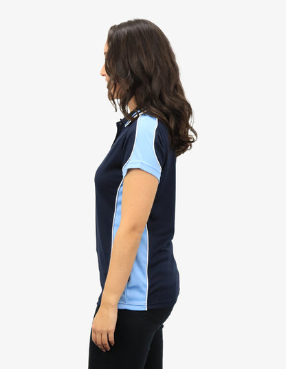 Be Seen Ladies Polo Shirt With Striped Collar 1st( 12 Color ) (BSP15L)