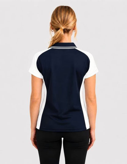Be Seen Ladies Polo Shirt With Striped Collar (BSP15L)