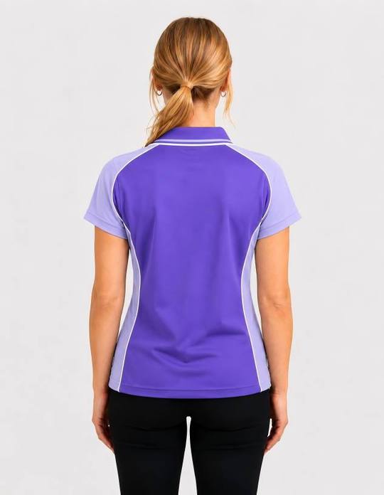 Be Seen Ladies Polo Shirt With Striped Collar (BSP15L)