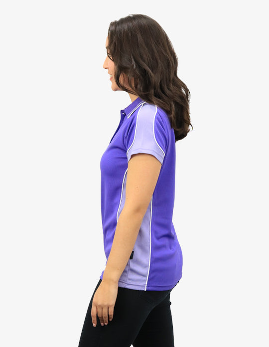 Be Seen Ladies Polo Shirt With Striped Collar 2nd( 7 Color ) (BSP15L)