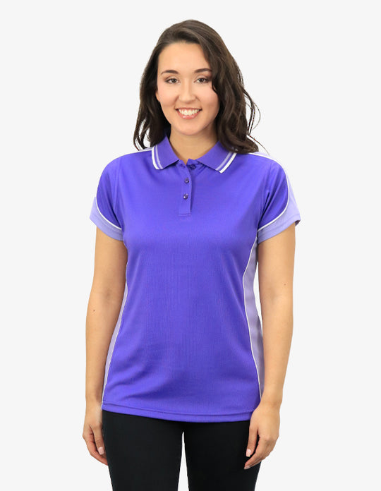 Be Seen Ladies Polo Shirt With Striped Collar (BSP15L)