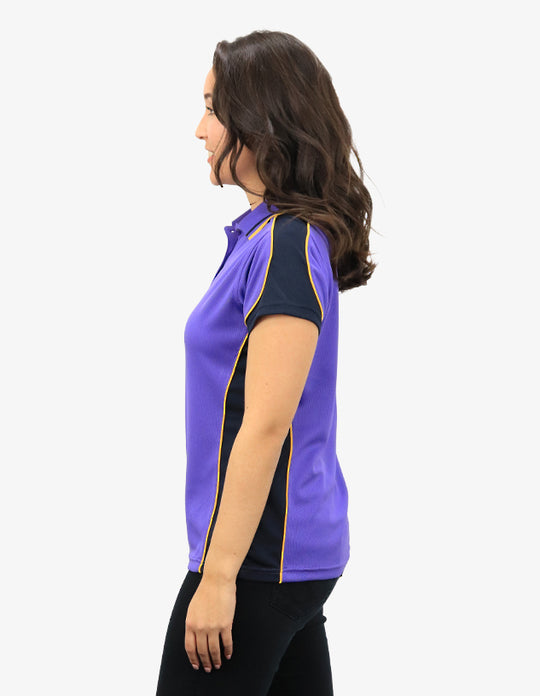 Be Seen Ladies Polo Shirt With Striped Collar 2nd( 7 Color ) (BSP15L)
