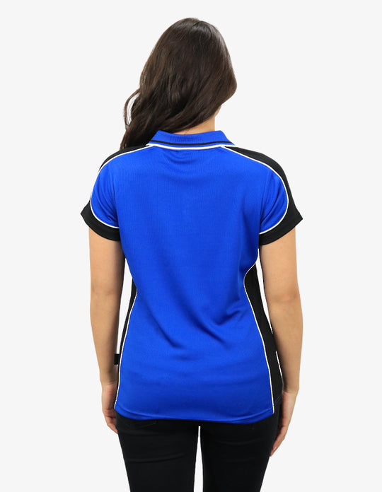 Be Seen Ladies Polo Shirt With Striped Collar (BSP15L)