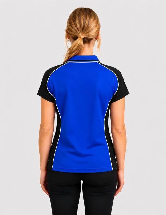 Be Seen Ladies Polo Shirt With Striped Collar (BSP15L)
