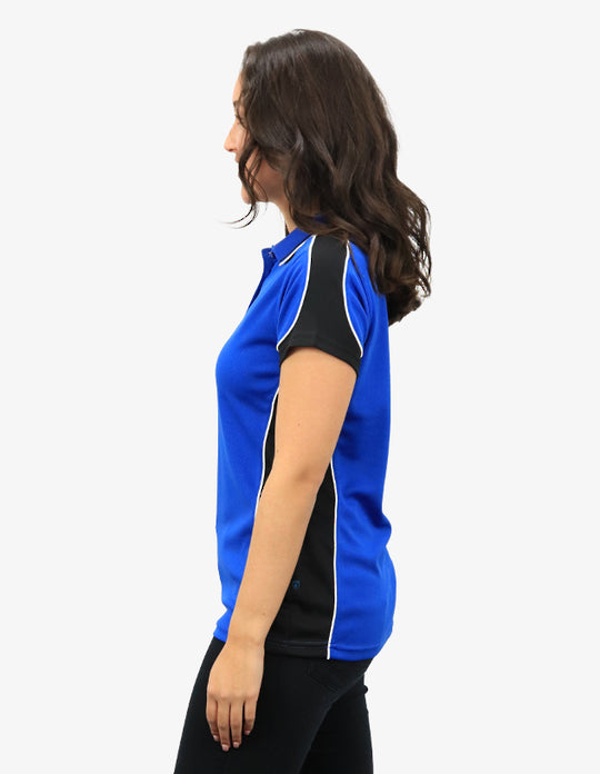 Be Seen Ladies Polo Shirt With Striped Collar (BSP15L)