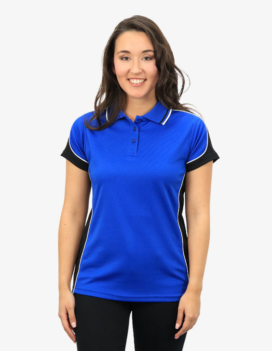 Be Seen Ladies Polo Shirt With Striped Collar (BSP15L)