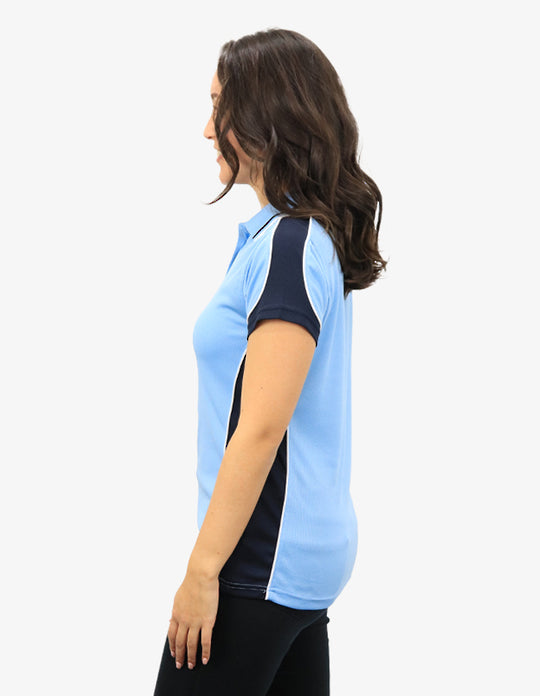 Be Seen Ladies Polo Shirt With Striped Collar (BSP15L)
