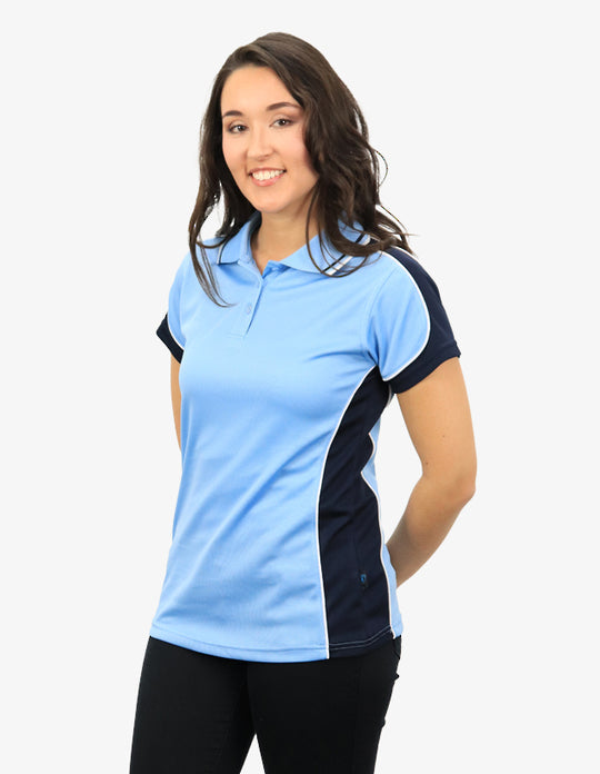Be Seen Ladies Polo Shirt With Striped Collar (BSP15L)