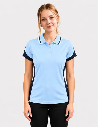 Be Seen Ladies Polo Shirt With Striped Collar (BSP15L)