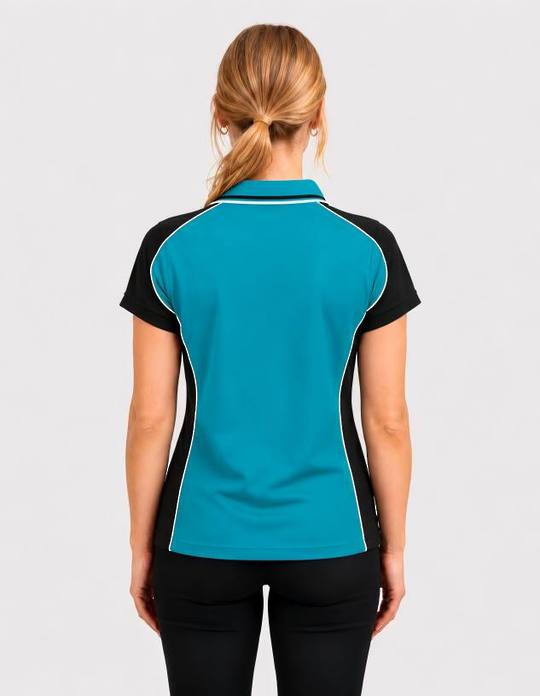 Be Seen Ladies Polo Shirt With Striped Collar (BSP15L)