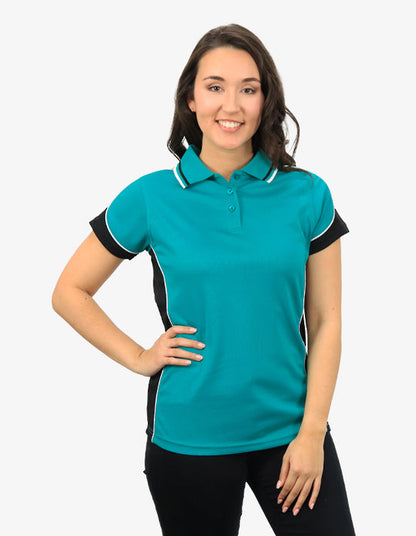 Be Seen Ladies Polo Shirt With Striped Collar (BSP15L)