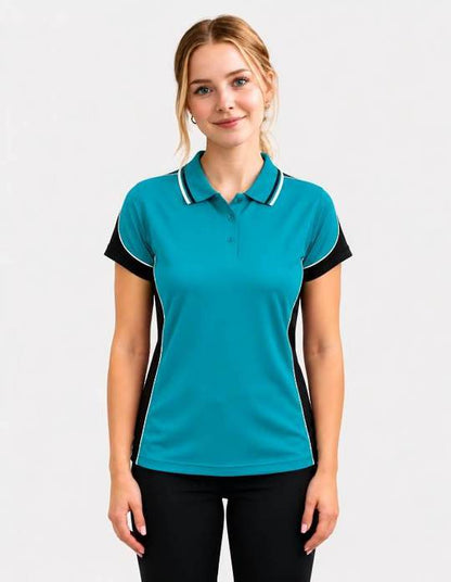 Be Seen Ladies Polo Shirt With Striped Collar (BSP15L)