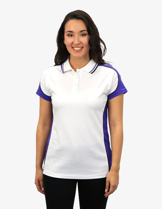 Be Seen Ladies Polo Shirt With Striped Collar (BSP15L)