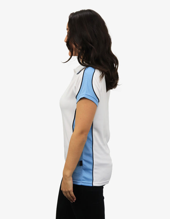 Be Seen Ladies Polo Shirt With Striped Collar (BSP15L)