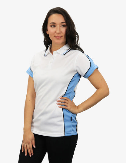 Be Seen Ladies Polo Shirt With Striped Collar (BSP15L)
