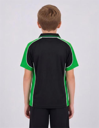 Be Seen Kids Polo Shirt With Striped Collar (BSP16K)