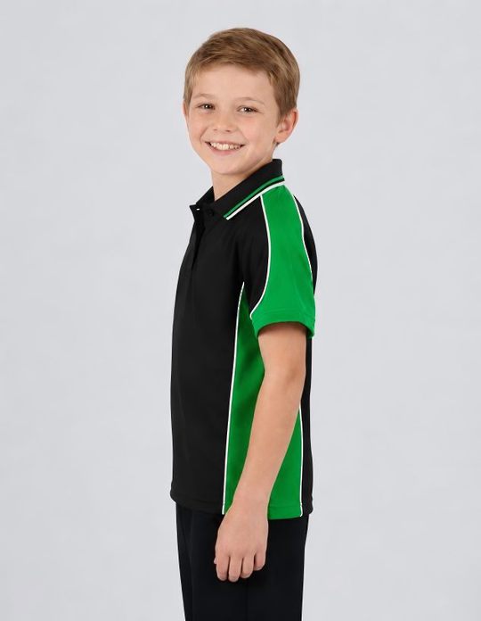 Be Seen Kids Polo Shirt With Striped Collar (BSP16K)