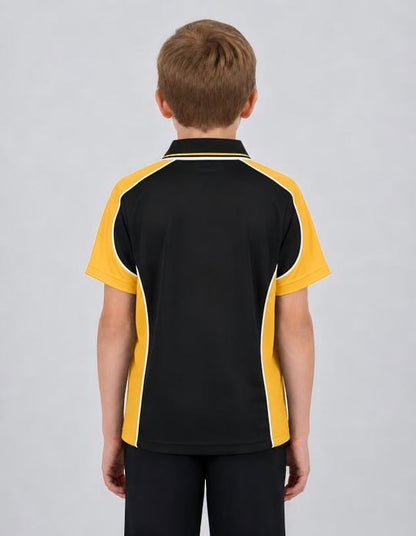 Be Seen Kids Polo Shirt With Striped Collar (BSP16K)