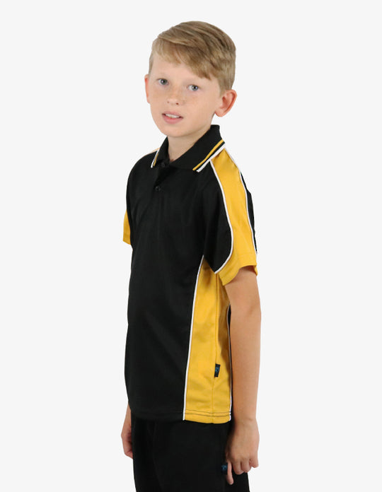 Be Seen Kids Polo Shirt With Striped Collar 1st( 7 Black Color ) (BSP16K)