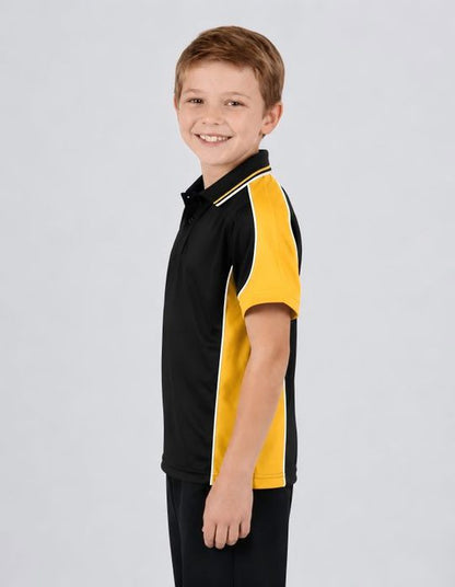Be Seen Kids Polo Shirt With Striped Collar (BSP16K)
