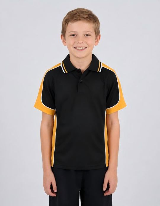 Be Seen Kids Polo Shirt With Striped Collar (BSP16K)