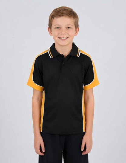 Be Seen Kids Polo Shirt With Striped Collar (BSP16K)