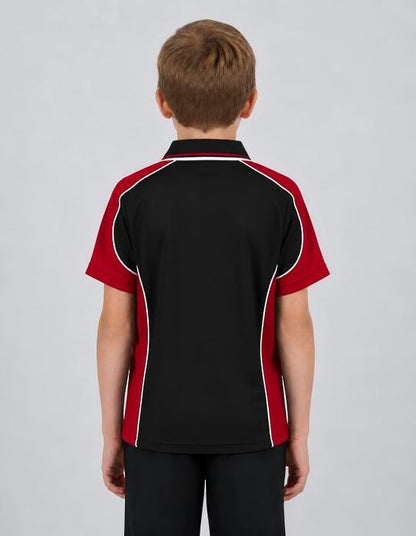 Be Seen Kids Polo Shirt With Striped Collar (BSP16K)
