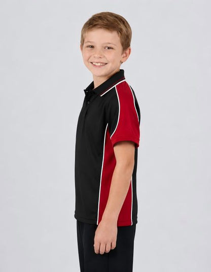 Be Seen Kids Polo Shirt With Striped Collar (BSP16K)